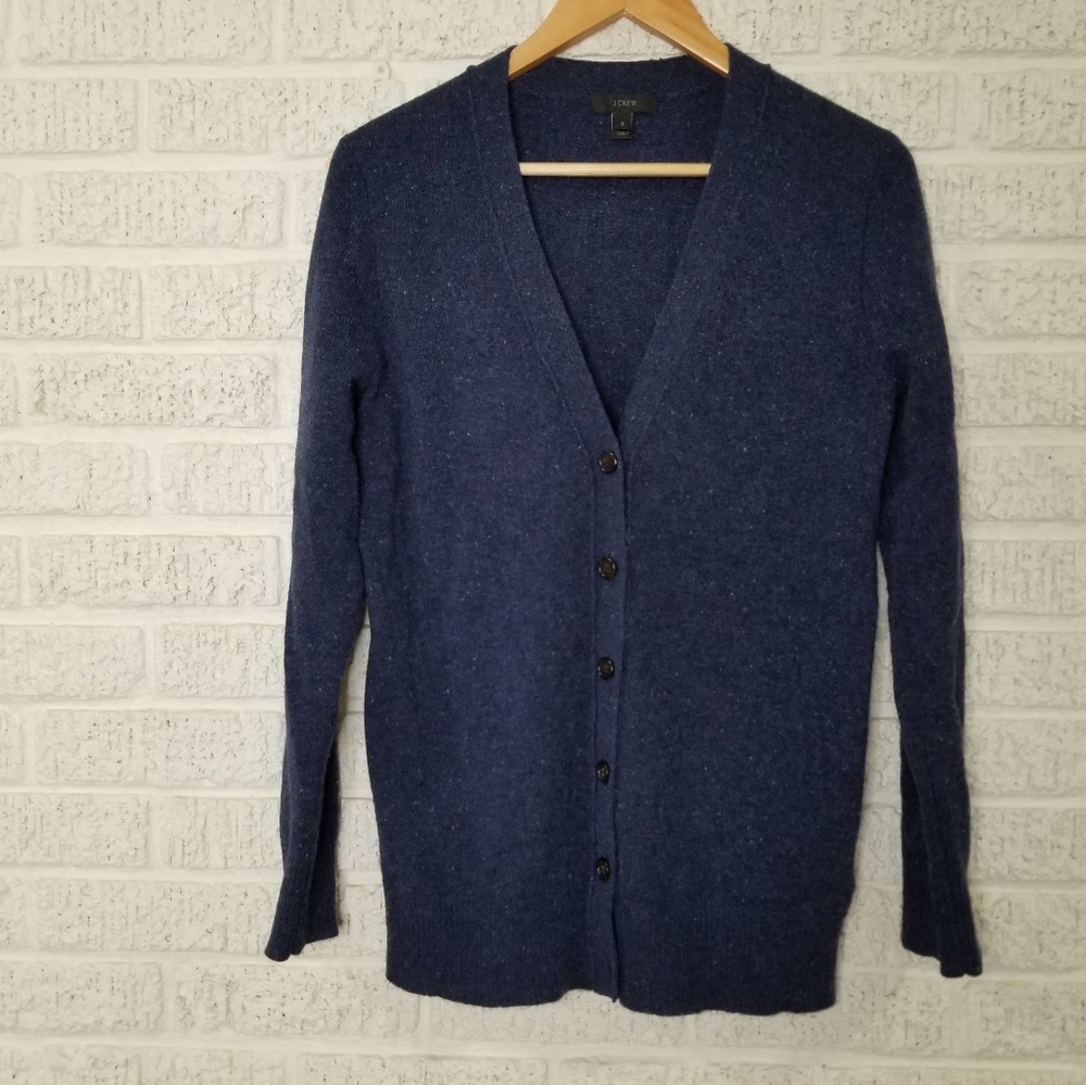 J. Crew Navy Blue Button Down Wool Cardigan